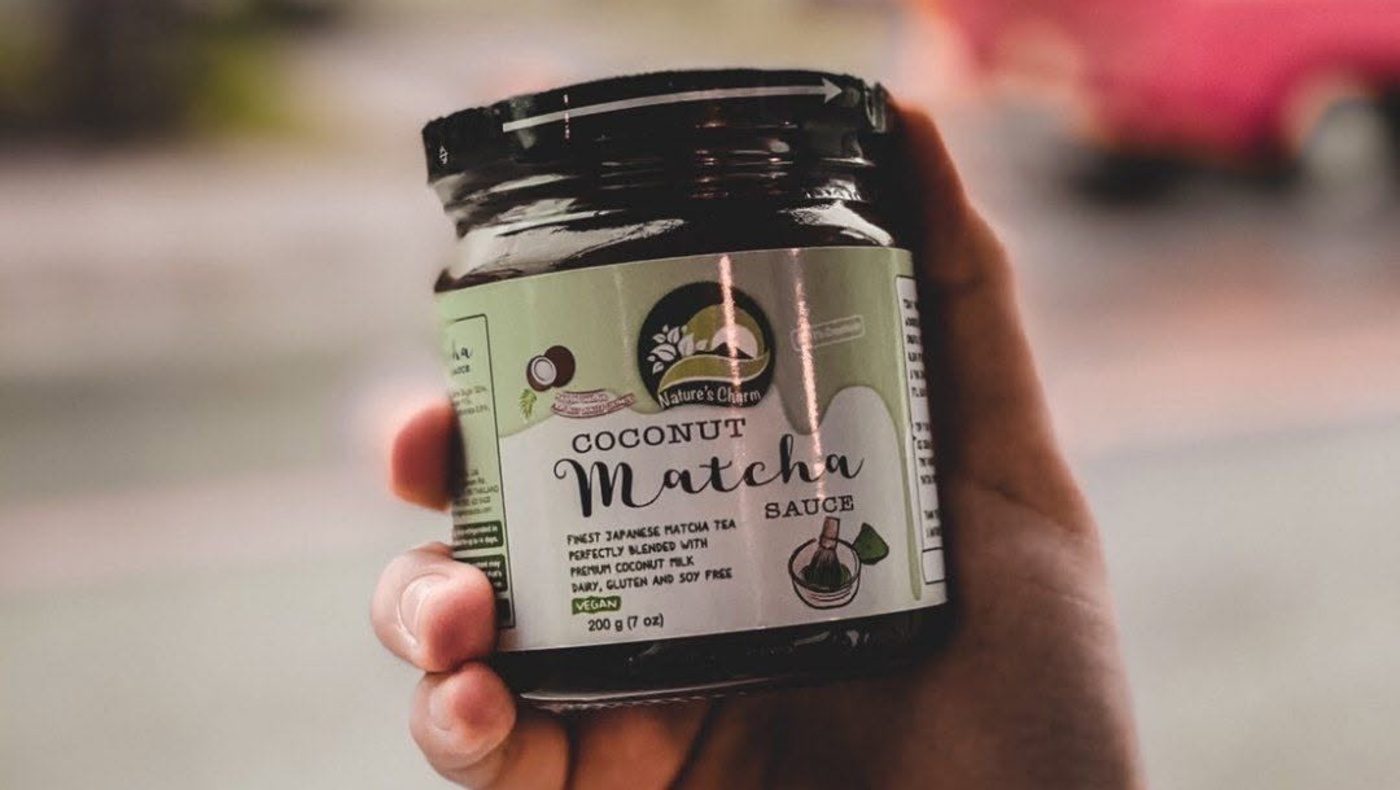 Plant-based coconut matcha spread made in Thailand